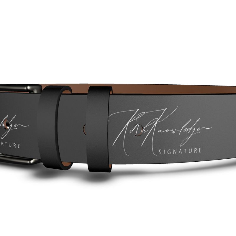 Rich Knowledge Signature Leather Belt
