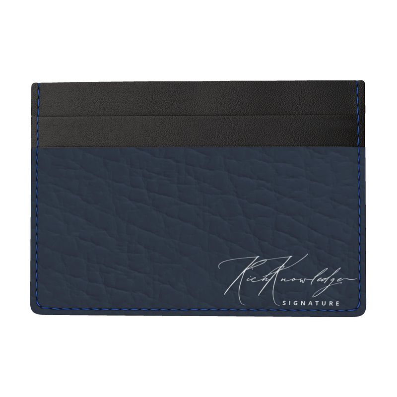 Rich Knowledge Signature Leather Card Holder