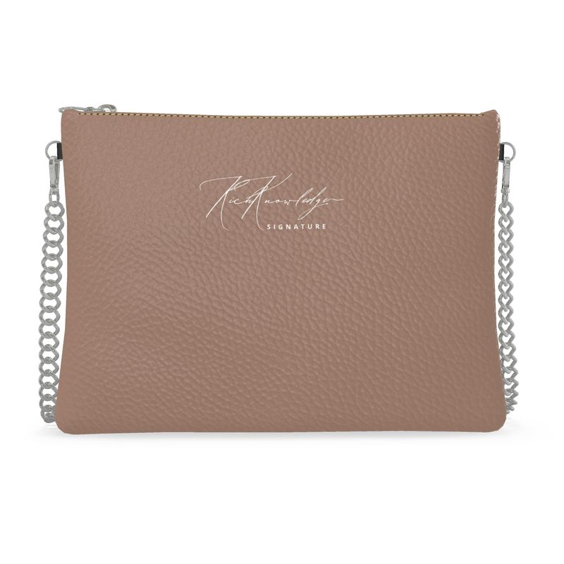 Rich Knowledge Signature Crossbody Bag w/Chain