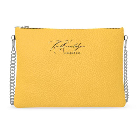 Rich Knowledge Signature Crossbody Bag w/Chain