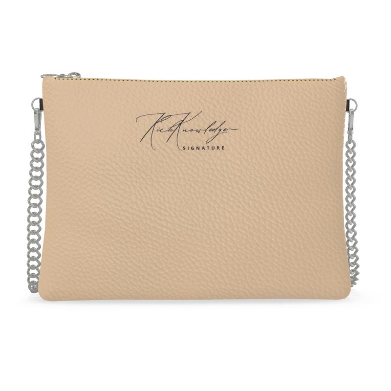 Rich Knowledge Signature Crossbody Bag w/Chain