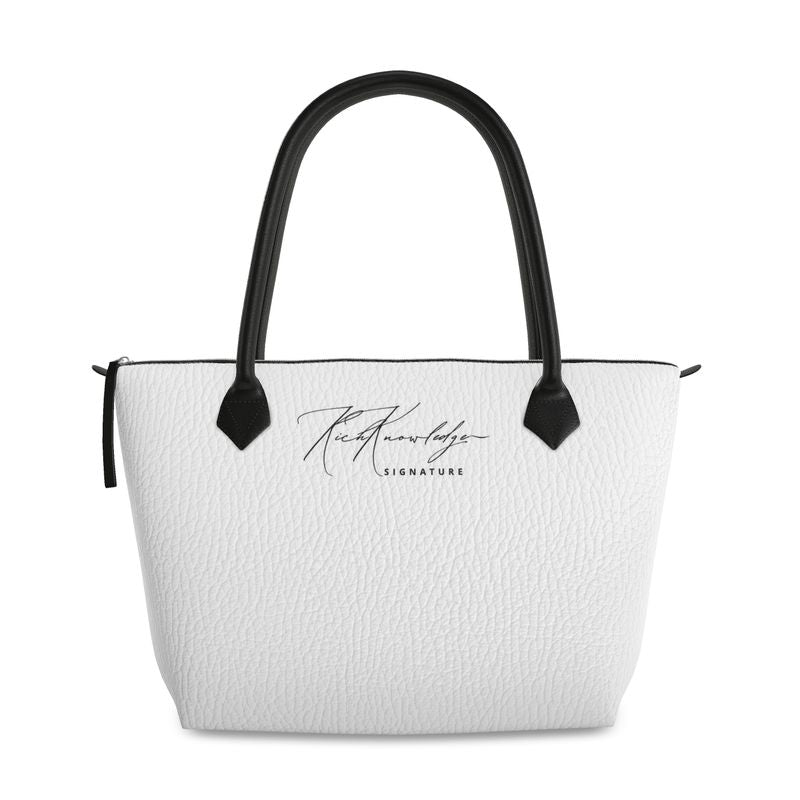 Rich Knowledge Signature Zip Top Handbag