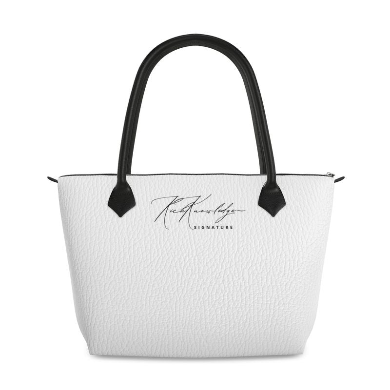 Rich Knowledge Signature Zip Top Handbag