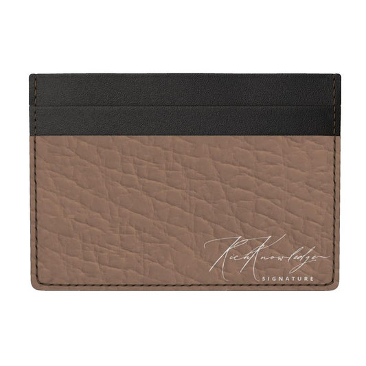 Rich Knowledge Signature Leather Card Holder