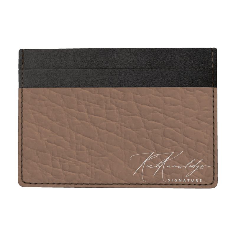 Rich Knowledge Signature Leather Card Holder