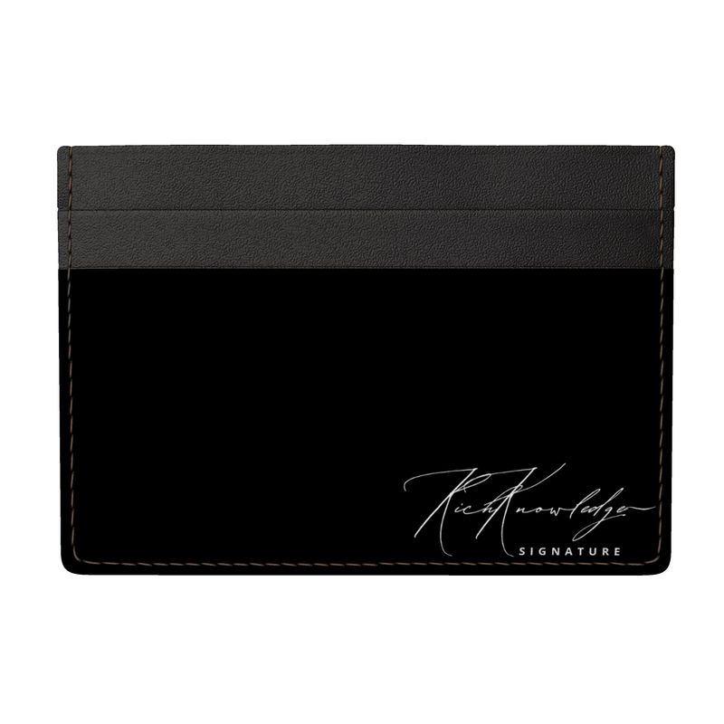 Rich Knowledge Signature Leather Card Holder