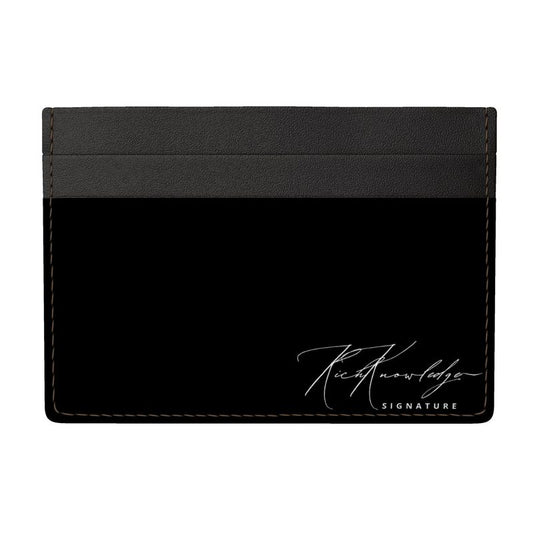 Rich Knowledge Signature Leather Card Holder