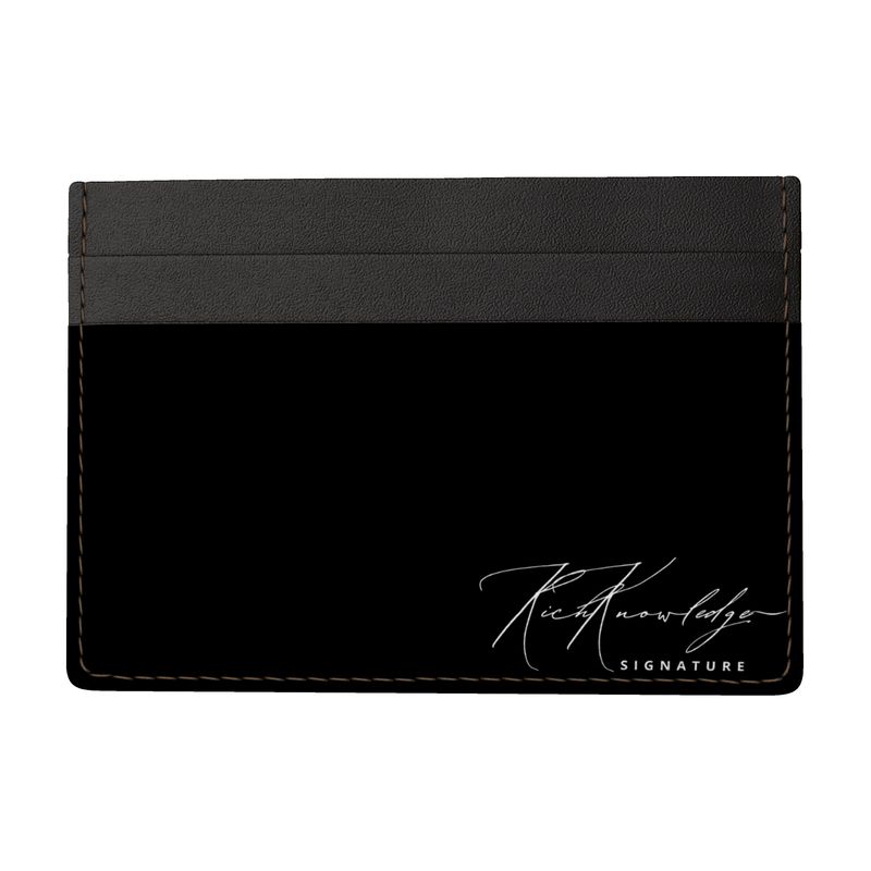 Rich Knowledge Signature Leather Card Holder