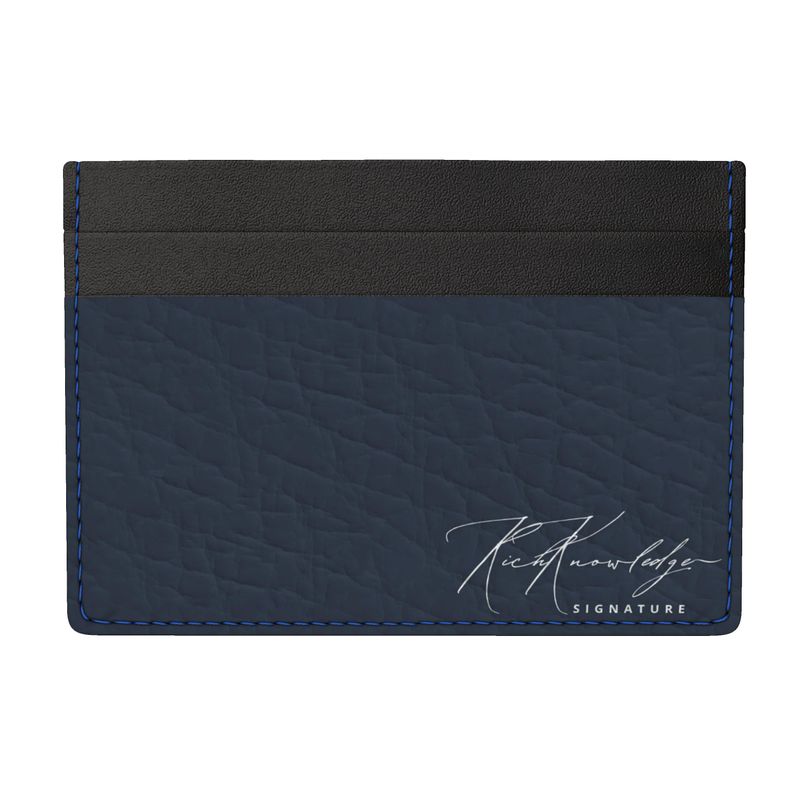 Rich Knowledge Signature Leather Card Holder