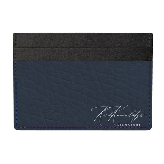 Rich Knowledge Signature Leather Card Holder