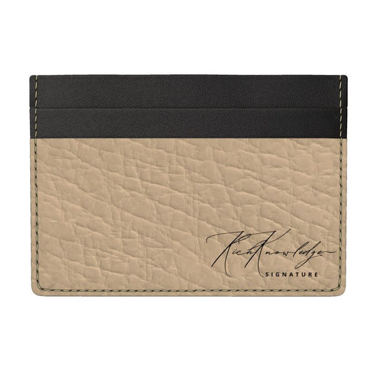Rich Knowledge Signature Leather Card Holder