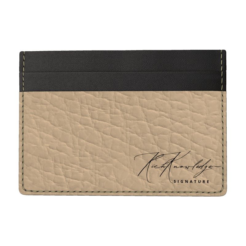 Rich Knowledge Signature Leather Card Holder
